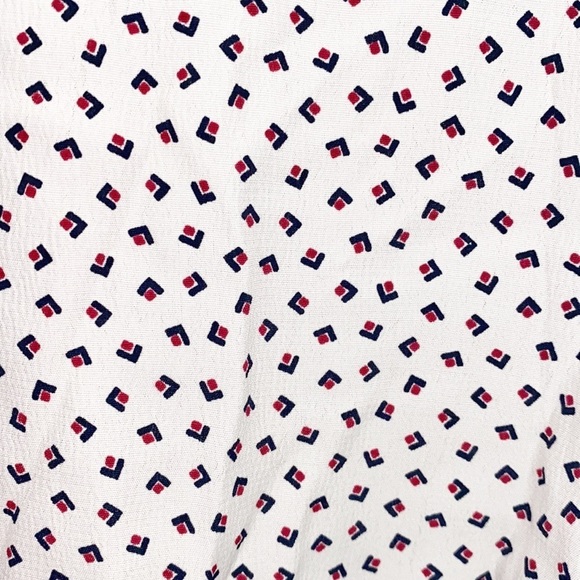 Sundance White High Low Printed Flowy Tunic Blouse - Picture 11 of 12